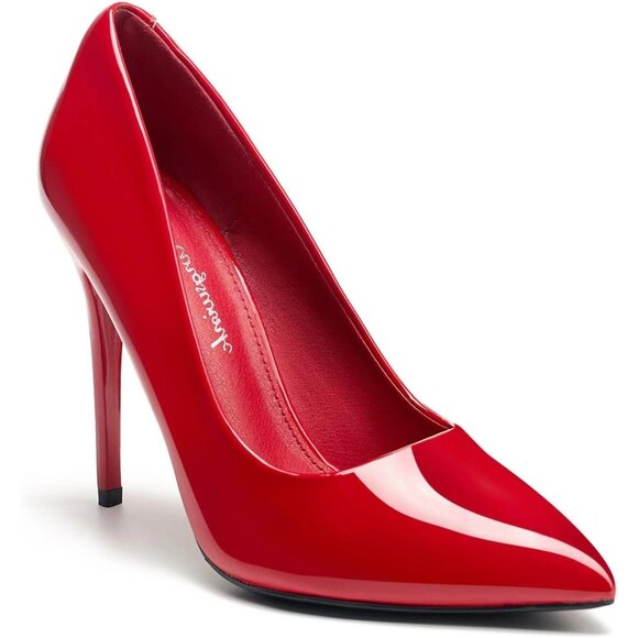 4 Inch Red Womens Pumps High Heels Stiletto Pointed Closed Toe Bridal Shoes - Picture 1 of 8